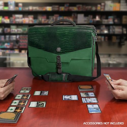 Image of ENHANCE Collector's Edition MTG Bag fits Deck Boxes, Top Loader Binder, Commander Deck, & More TCG Accessories - TCG Travel Bag with Card Defender Screen, Customizable Interior (Dragon Green)