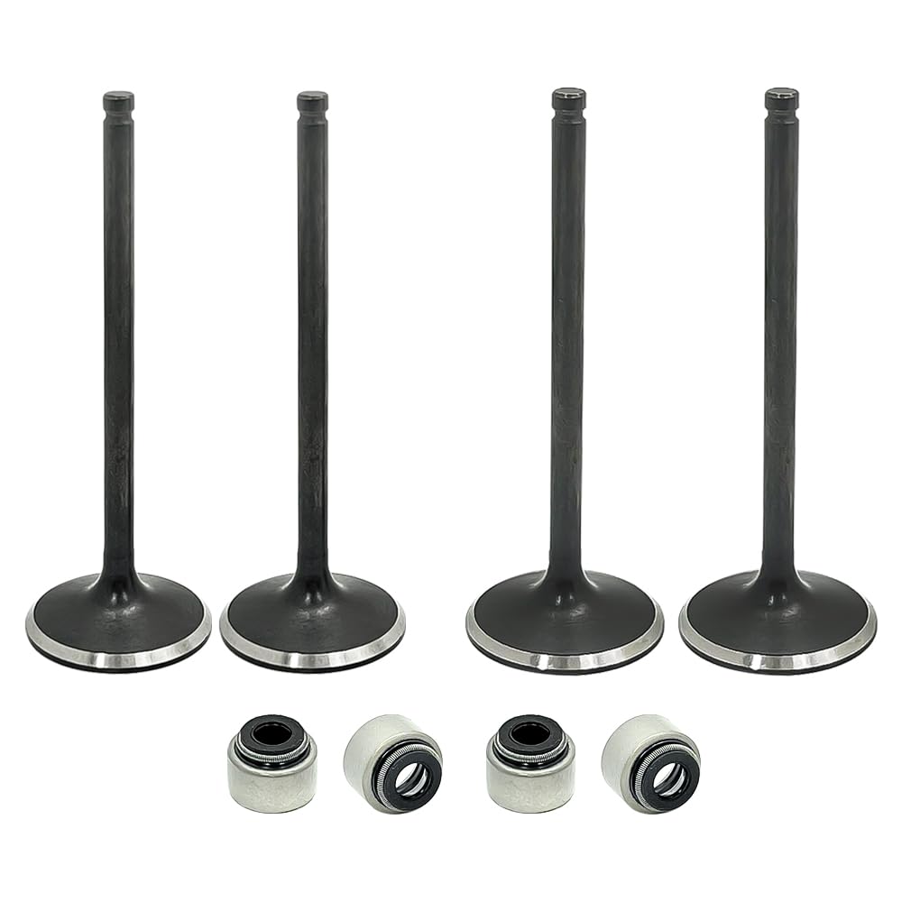 Juego de válvulas de admisión y escape con retenes de vástago aptas para Polaris Predator 500 Outlaw 500 2003-2007 3087981 3087982