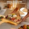 Bamboo Cutting Board Set of 3, Durable Wooden Chopping Boards with Distinctive Stand & Juice Grooves, Ideal for Meat, Vegetables, Fruit, Charcuterie Prep & Serving, Kitchen Gifts for Mom, Natural #5