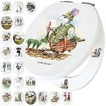 Fun Novelty Toilet Seat Soft Close, Easy Fit, Printed On 3 Surfaces with Bryn Parry Gardening Art. A Blend of Functionality & Gardening Themed Fun for Your Home, A Unique Gift for Friends & Family.