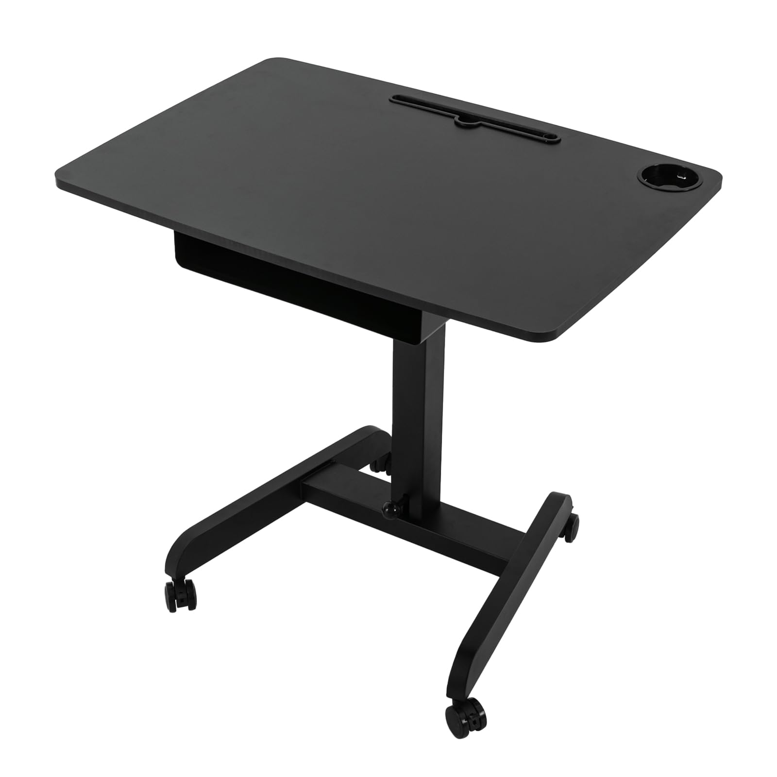 Bitodd Mobile Standing Desk Foot Pedal Rolling Desk with Adjustable Heigh Large Storage Adjustable Laptop Desk with 4 — view 4