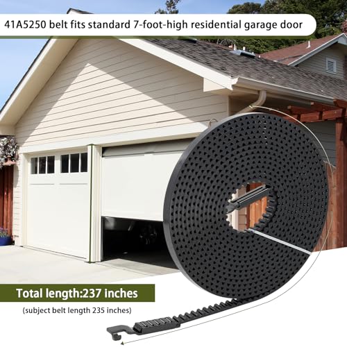 41A5250 Drive Belt 237\'\' for 7FT Garage Door, 41A5250 Garage Door Openers Belt,41AB050-2 Belt, Compatible with Chamberlain/Craftsman/Liftmaster/Sentex Belt Drive Garage Door Opener - Thumbnail 4