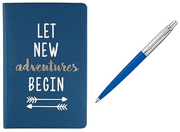 Doodle Adventures of The Mind Hard Bound Non Dated Diary (5.5 X 8.5 Inches, 80 GSM, 192 Ruled Perforated Pages) Birthday Gift, Office Diary, A5 Diary & Parker Jotter Standard CT Ball Pen (Blue)