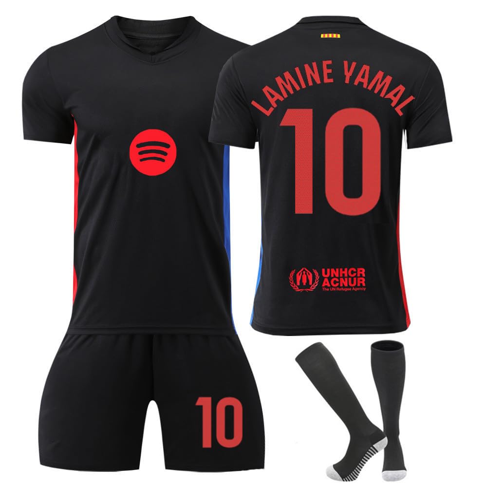 Generisch New Number Barcelona 10 Lamine Yamal Home Away Red Blue Stripe Pink Trikot Kinder 25/26 Kids Boys Mens Trainning Sport Outdoor Soccer T Shirt Shorts Socks Football Jersey Set