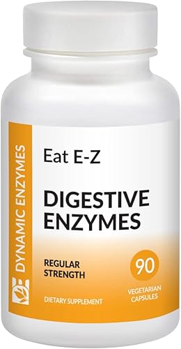 Eat E-Z - Enzimas digestivas para la salud intestinal antihinchazón enzima digestiva para apoyo inmunológico 90 unidades