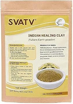 Fullers Earth Powder | Multani Mitti | Indian Healing Clay | Deep Skin Pore Purifying Face Mask Skin care & Dirt Remover - Natural Face Pack 227g