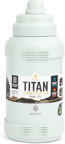 Manna Titan - Jarra de acero inoxidable de 4 litros, color plateado