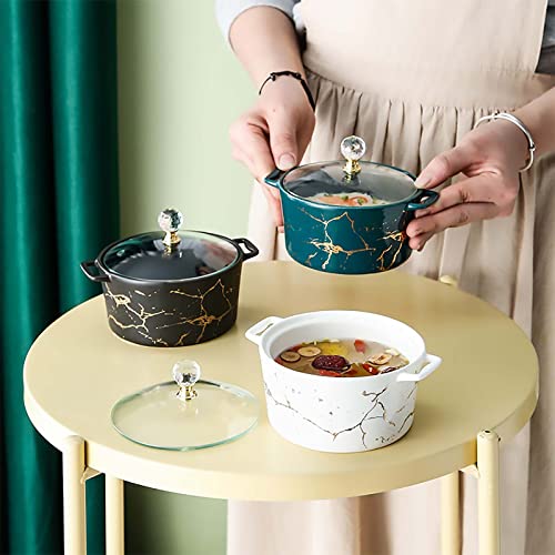Réchaud buffet céramique rond finition marbre avec couvercle en verre