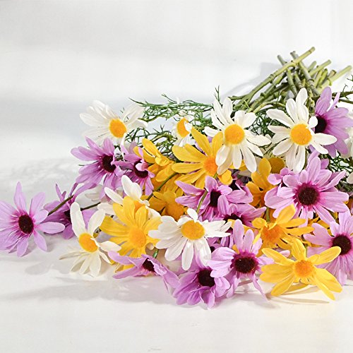 Artfen 10Pcs Artificial Daisy Flowers Flower Arrangements For Home Hotel Office Wedding Party Garden Craft Art Decor Each Approx 21" High No Vase White #TOP6