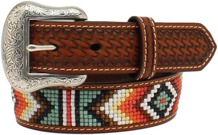 Nocona Western Belt Boys Southwest Beaded Basketweave 26 Tan N4441108