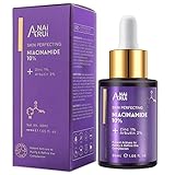 ANAiRUi Niacinamida Gesichtsserum mit Vitamin B3, Zink, Arbutin für Anti-Aging und Falten, Reduzieren Sie dunkle Flecken und Poren， Pigmentflecken, Aufhellung der Haut, Sonnenschutz, 30 ml