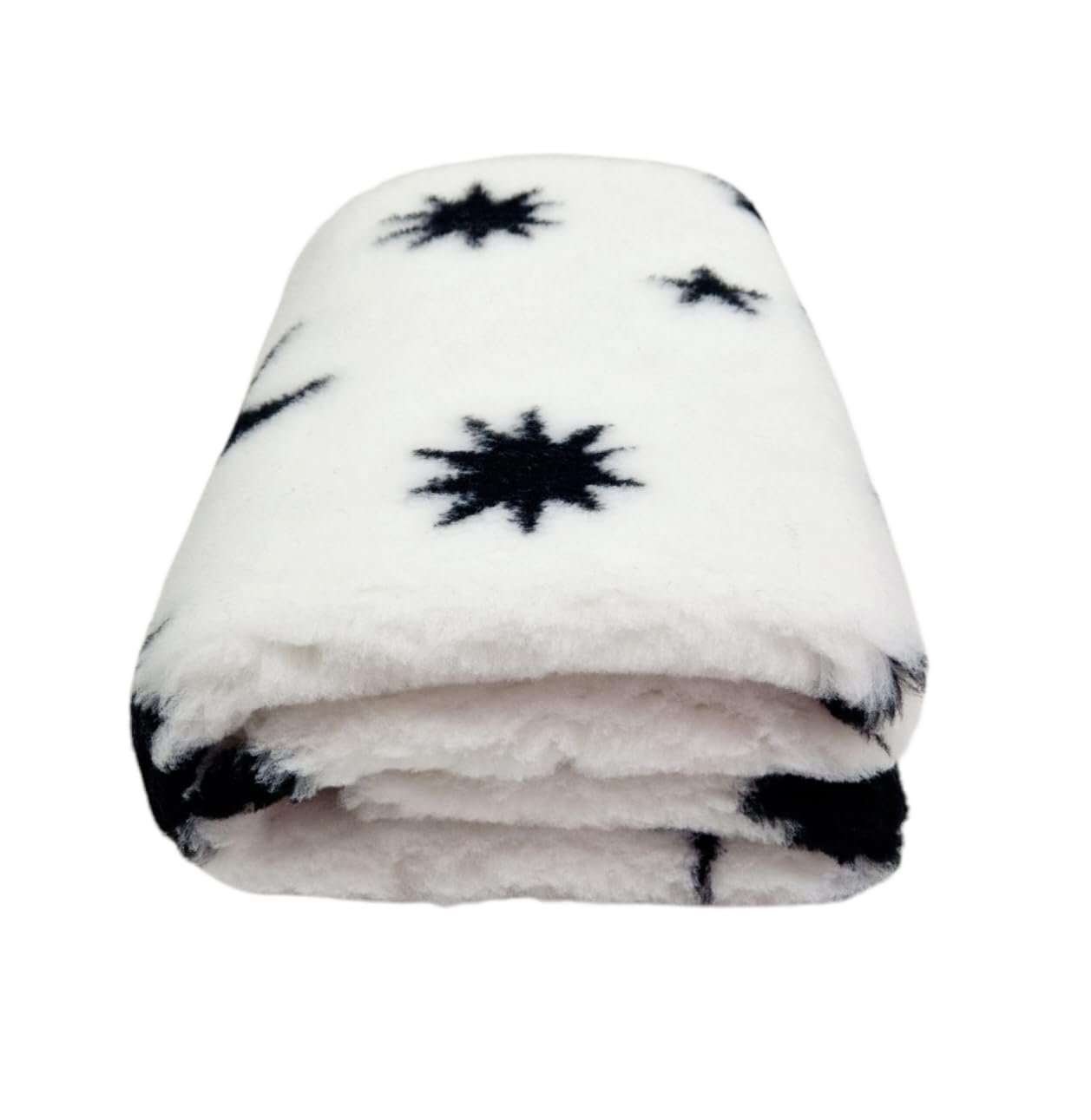 WOOF AND PUP | Non Slip Vet Bedding | White & Black Moon & StarsPattern | Machine Washable | UK Manufactured | Non-slip | Dog Bed | Whelping | Vetbed (Large 150cm x 100cm (60" x 40"))