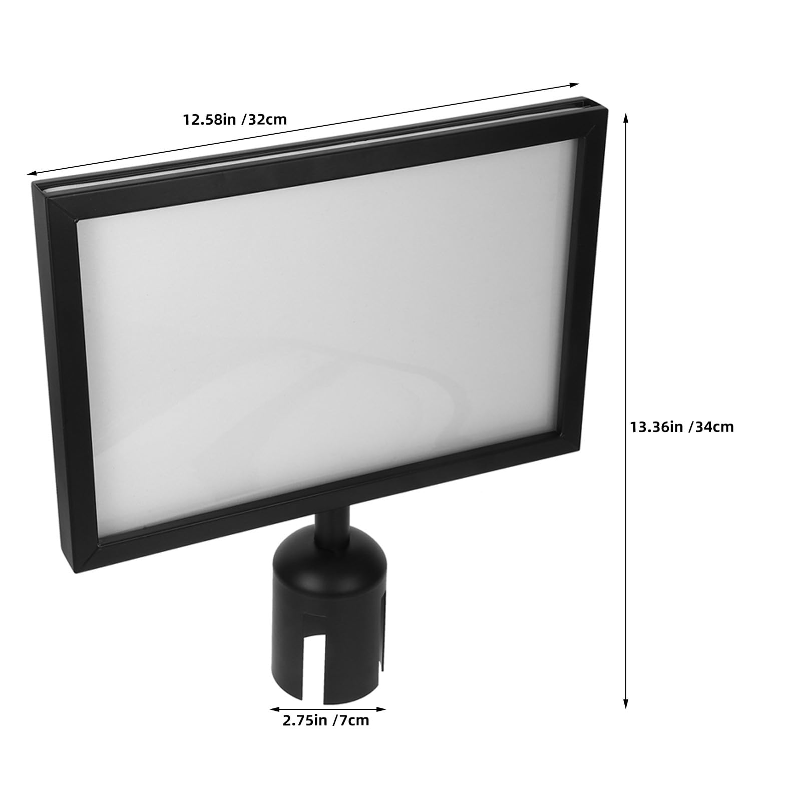 Lot de 3 supports de signalisation sur poteau avec couvercle : Cadre de signalisation horizontal double face format A4 - Présentoir pour affiches sur poteau, idéal pour les restaurants,