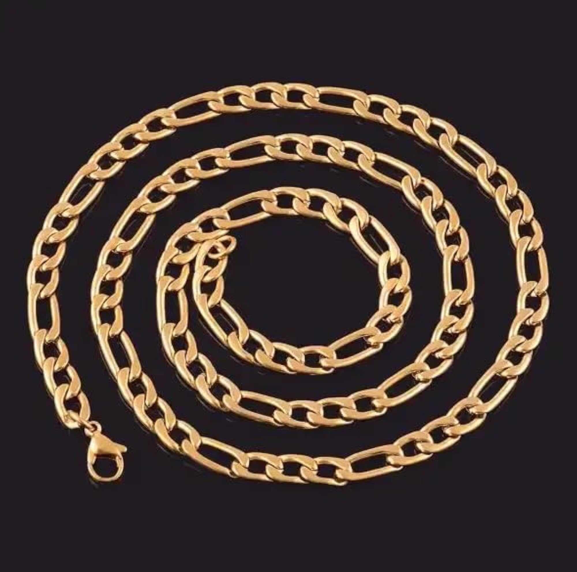 Stylish Long Stainless Steel Gold Chain Necklace for Men