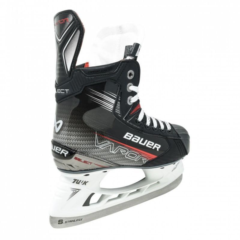 Bauer Patins à Glace Vapor Select Junior Noir Polyuréthane Lacet Synthétique Métal Unisexes-Enfants Jeunes Joueurs Enfants