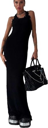 Raw Knitted Dress women Wrap Hip Slim Work Vest Knit Dress Fashion Long Dresses Solid Color Sweater Dress