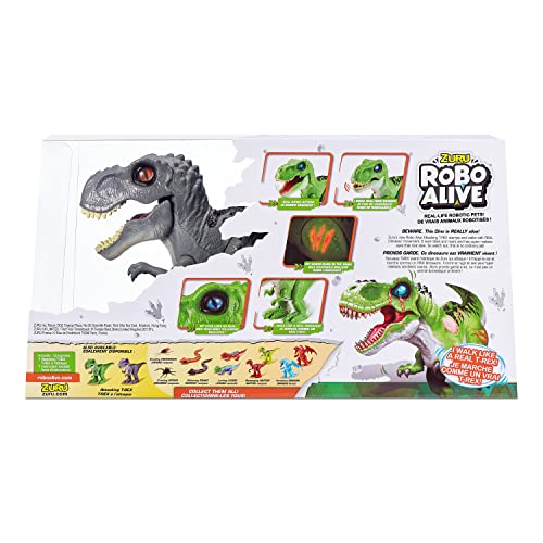 Robo Alive Dino T-Rex Serie 2, Roboterspielzeug mit beweglichem Dinosaurier, grau