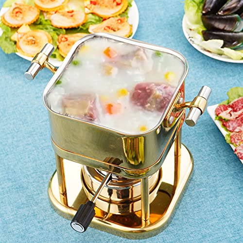 Buffet de poêles chaudes en acier inoxydable doré pour fêtes