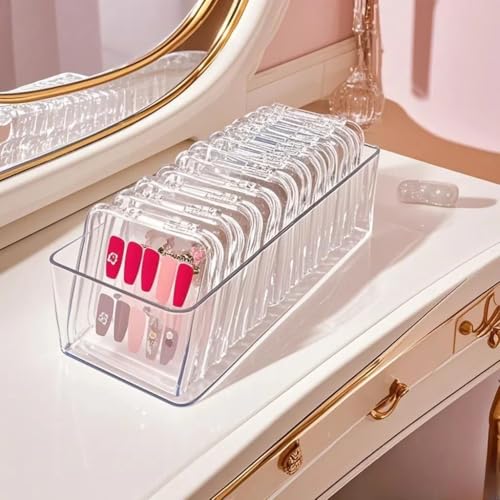 Image of 12pcs 3.4in Press on Nail Storage, 60pcs Upgrade Adhesive Double Sided Tape, 1Pc Big Storage Box, for Nail Display, False Nail Organizer Nail Case