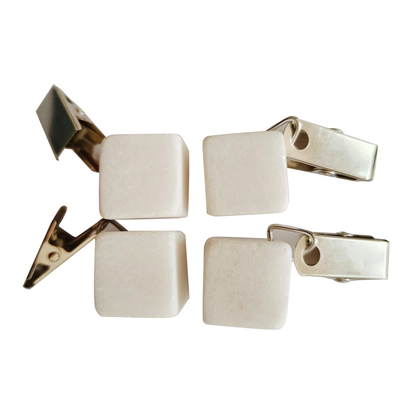 Jazuaiao Of 4 Tablecloth Weights Marble Stone Heavy Pendants Hangers with Clips for Outdoor Party Picnic Table Weights