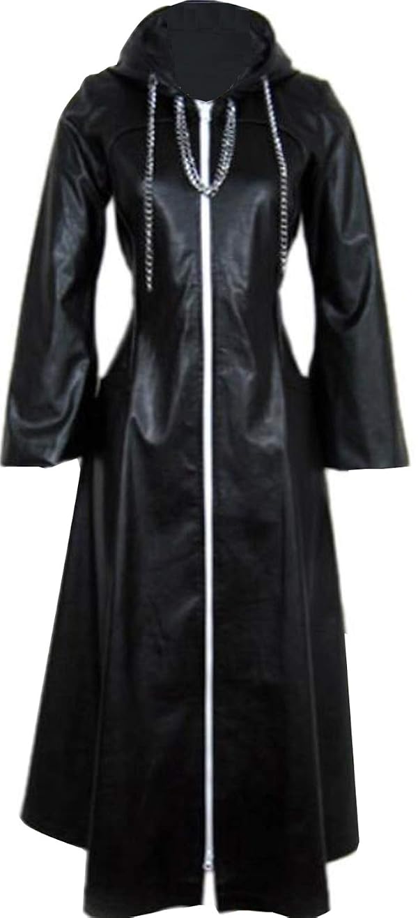 Poetic Walk Anime Mens Costume Cosplay Leather Coat Outfit Halloween Jacket Costume (Mens-S, Black) by Poetic Walk - Used condition - US$47.39