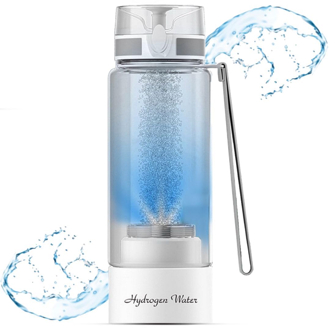 GenericHydrogen Water Bottle Generator, Generates 5000ppb Hydrogen Concentration, SPE PEM Technology, Water Ionizer, 3 Minute Electrolysis, Drinkable Spout Lid, BPA Free, Portable