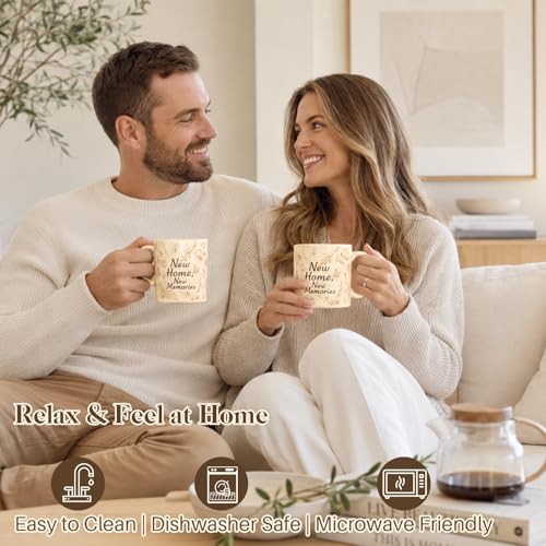 Housewarming Gifts New Home, New Home Gift Basket for Homeowners, Cozy House Warming Gift Set with Mugs, Kitchen Towels & Key Holder, Realtor Closing Gifts for Home Buyers Homeowner - Image 3