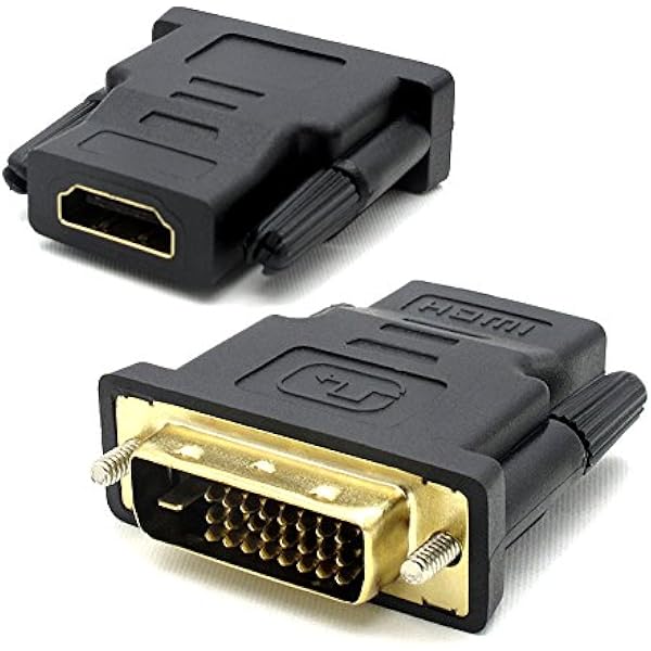 Adapter HDMI na DVI | wtyczka DVI-D (24+1) na gniazdo HDMI (19-pinowy) | Konwerter HDTV adapter do 1080 Full HD pozłacane styki