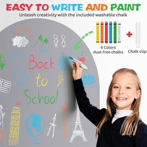 Decalque magnético de parede para crianças, quadro negro de arco magnético de 101,6 x 81 cm para par