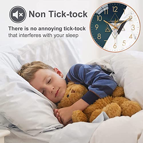 Image of Wall Clock 12 inch Silent Quartz Decorative Wall Clock Non-Ticking Classic Digital Clock Battery Operated Round Easy to Read Handheld Complete Home /Kitchen /Bedroom (425)