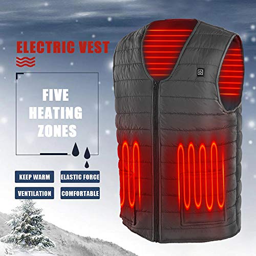 TOPmountain Colete aquecido, colete elétrico aquecido com gola V, roupas aquecidas unissex para o in