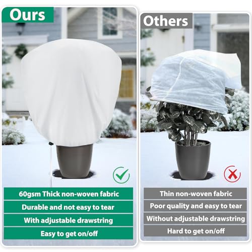 image for ANGAR 4 Pack Plant Covers Freeze Protection for Winter, 2.2oz/yd² (39