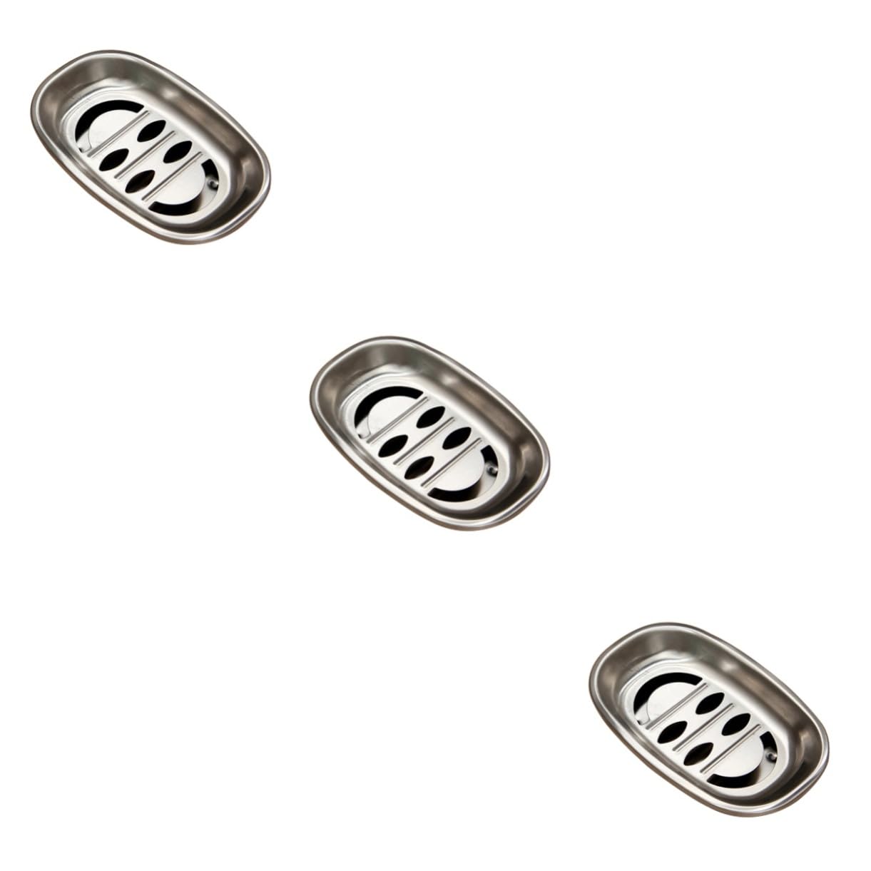Ciieeo Jabonera de Acero Inoxidable de Doble Capa 3 Unidades Escurridor para Bañera Y Cocina.