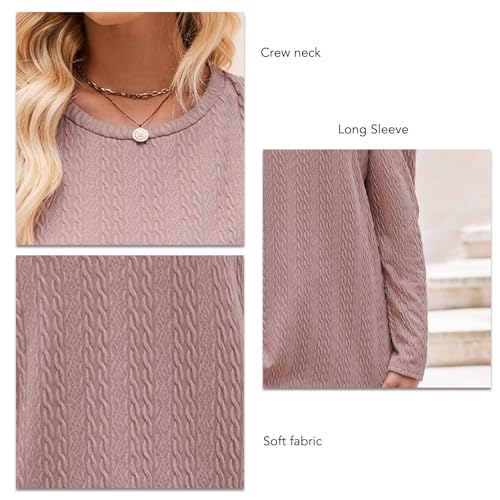 Blusa feminina casual de gola redonda ajuste solto cor pura pulôver básico macio simples para uso di