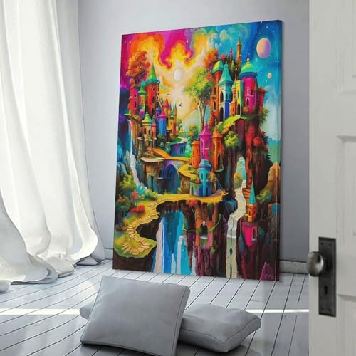 Décoration murale peinture sur toile coucher de soleil 60x90