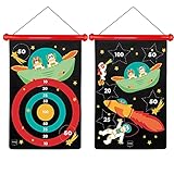 SCRATCH 276182042 Dartspiel für Kinder, magnetische Dartscheibe und Wurfpfeile, Motiv: Weltall, Gross