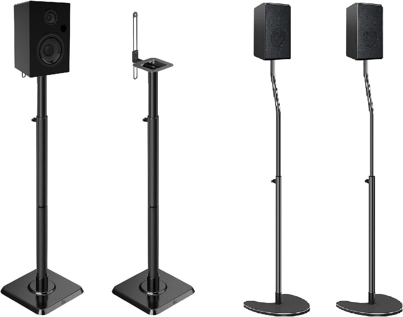 Mounting Dream Height Adjustable Speaker Stands for Satellite & Small Bookshelf Speakers, Set of 2 Flool Stands for Bose Polk JBL Sony Yamaha - 11 lbs Capacity