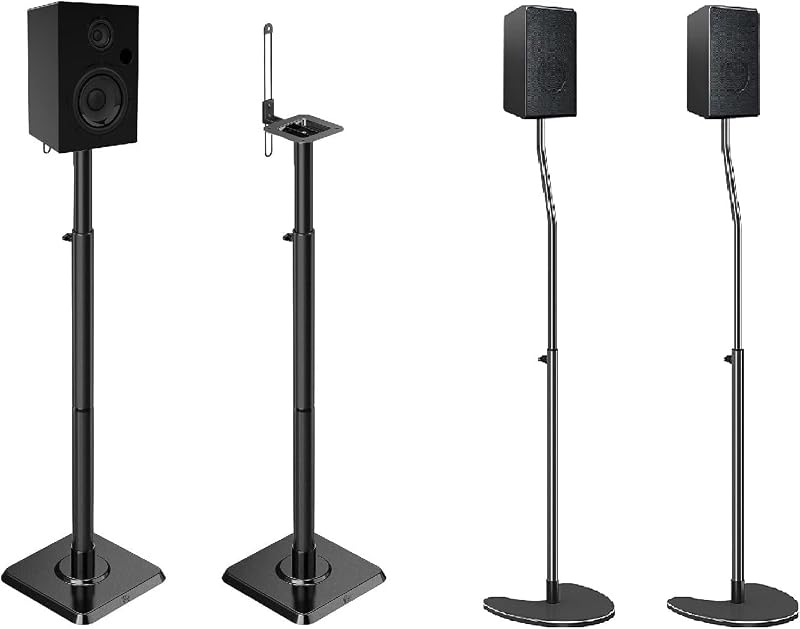 Mounting Dream Height Adjustable Speaker Stands for Satellite & Small Bookshelf Speakers, Set of 2 Flool Stands for Bose Polk JBL Sony Yamaha - 11 lbs Capacity