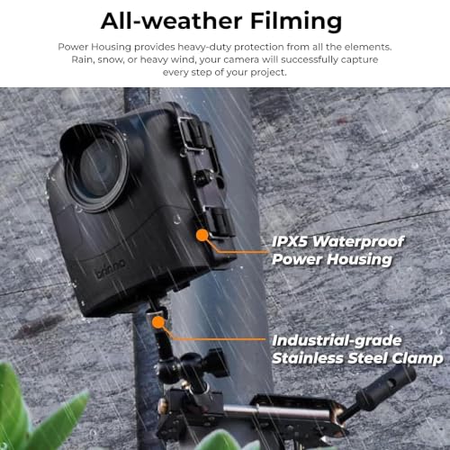 Image of Brinno BCC2000 Construction Time Lapse Camera with ASP1000-P Solar Panel | Bundle Includes TLC2000 Camera, 1080P Time Lapse Recording , Clamp, Weather-Resistant Housing, 10W IP65 Panel with Mount