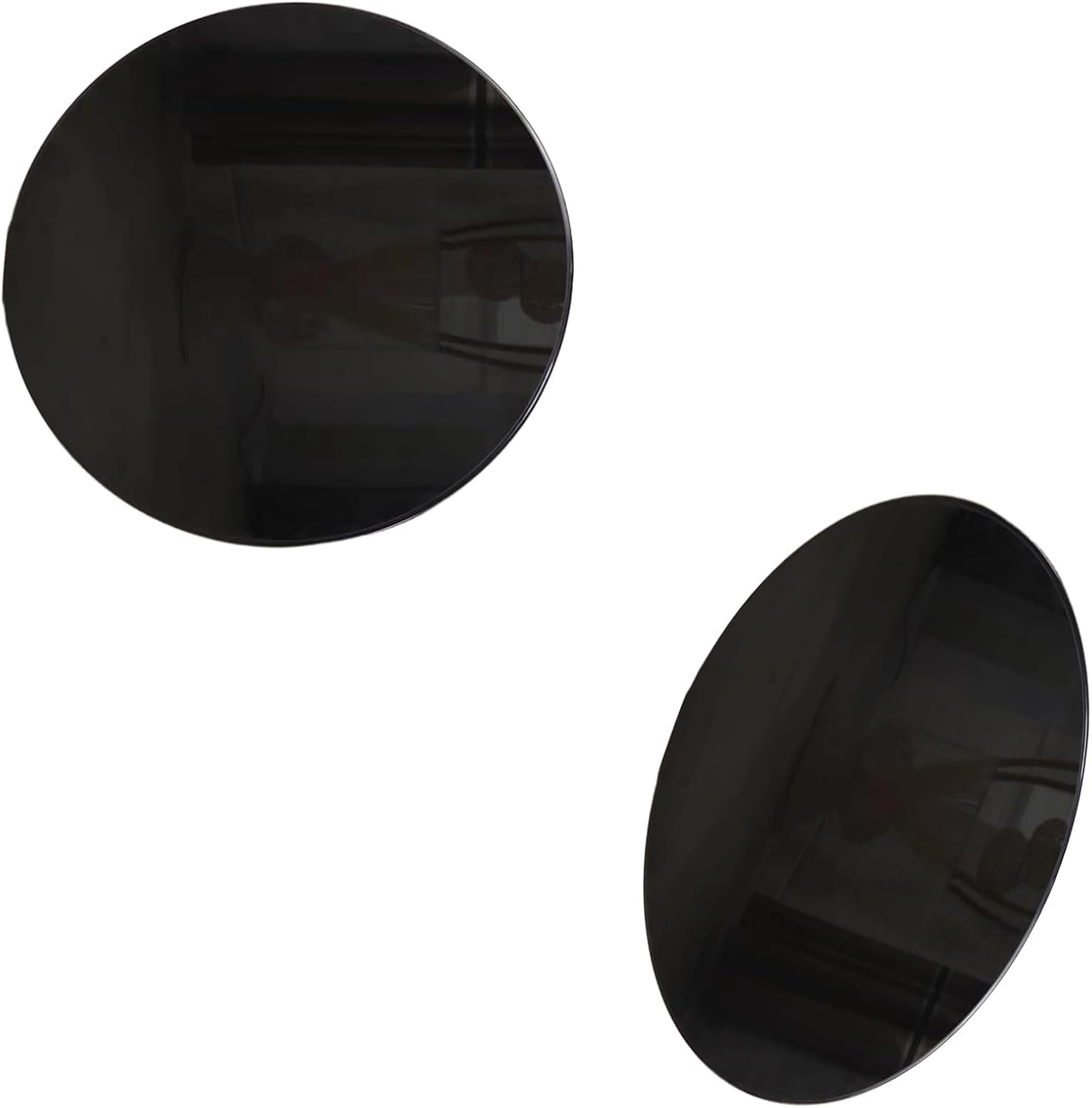 Round Tempered Glass Table Top Black, Tempered Glass Table Top, 1/2" Thick Glass, Tempered Beveled Edge, Premium Round Circular Plate Glass, Tempered Flat Edge Polish(5OCM(19.6IN))