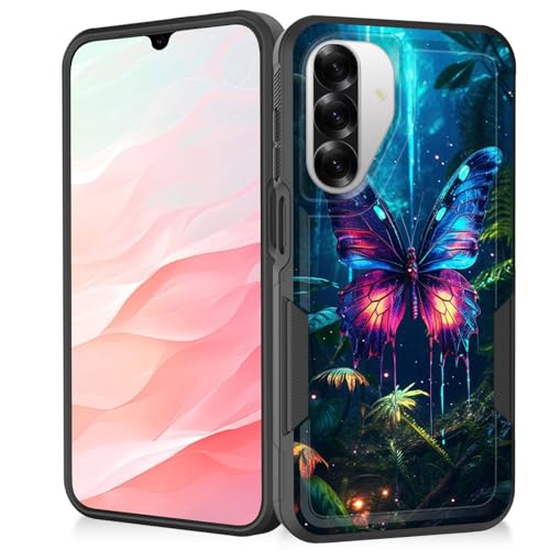 Vobber for Galaxy A26 5G Case,Heavy Duty Dual Layer Hybrid Hard PC Soft Rubber Shockproof Protective Rugged Bumper Case for Samsung Galaxy A26 5G 6.7 Inch 2025,Fantasy Butterfly - image 1