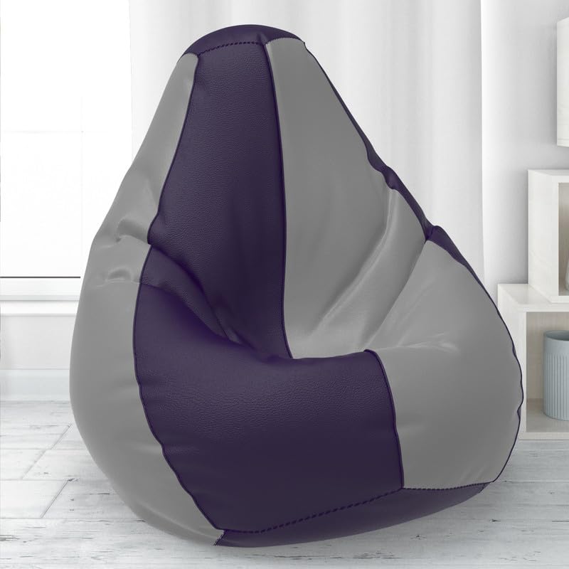 Image of Biggie Bean Bag with Beans Filled 6XL- Official: Lazy Sacks Bean Bags - Max User Height : 6-6.5 Ft. - Weight : 99-110 Kgs Model: Indigo Light Grey
