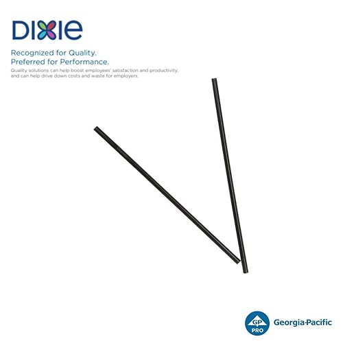 Miniatura 4 de Dixie s8blk Polipropileno Slim paja, No empacadas, 0.157" diámetro x longitud de 8", Black (10cajas de 500)