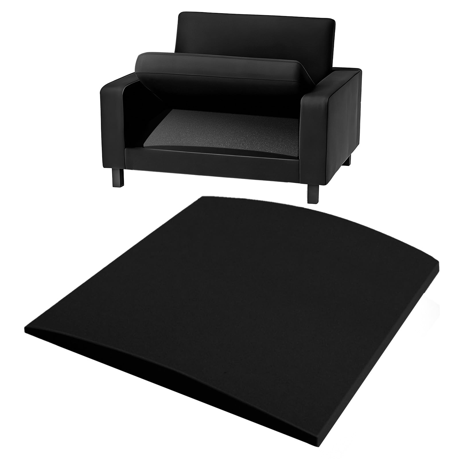 Scettar Sofa Cushion Support for Sagging Seat, 55 x 55cm Sofa Support Boards Black High Density Sofa Foam Curve Furniture Seat for Under Cushion Sag Repair