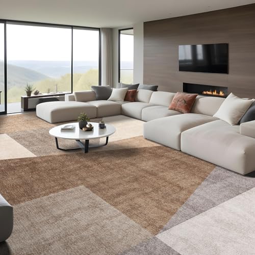 Puino Washable Modern Area Rug: 10x14 Large Geometric Area Rugs