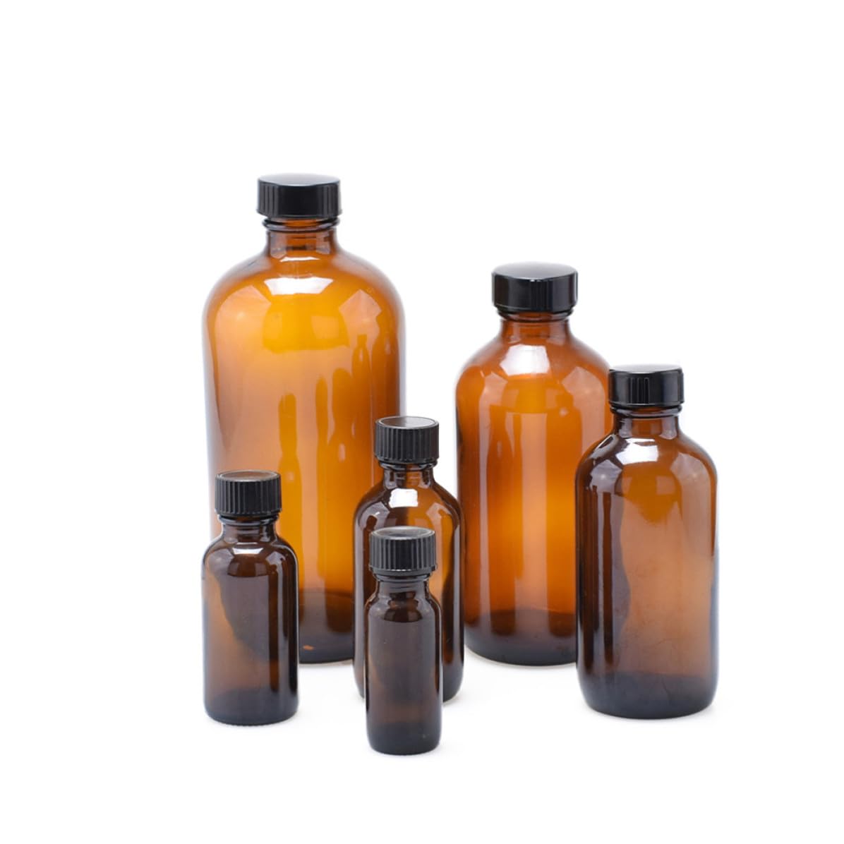 Healeved 4 Pezzi Bottiglia di Vetro Marrone 500ml con Coperchio Ermetico per Conservazione Alimenti, Ecologica Casa e Viaggio