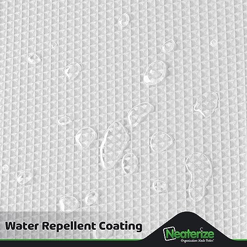 NEATERIZE Shower Curtain White - Hotel Style Shower Curtains for Bathroom with Waffle Design, 72x72 Inches - White Fabric Shower Curtain - Cortinas de Baño Elegantes