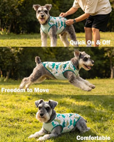 Image of CuteBone Mesh Panel Dog Tank Top - Breathable Dual-Fabric Pet Vest Lightweight Summer Small Dog Shirts - Keep Your Pets Cool, Sun-Protected Outdoors