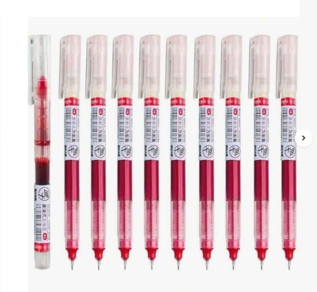 Image of Red Gel Pens Set of 12, 0.5mm Fine Point Pens, Smooth Writing Quick Dry Liquid Ink, No Smudge Retractable Gel Pens for Office, School Supplies, Journaling, Note Taking, Exams