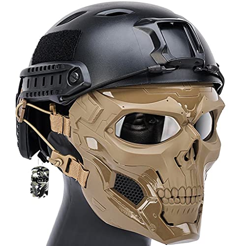 Casque tactique équipé d'un masque crâne pour airsoft et paintball